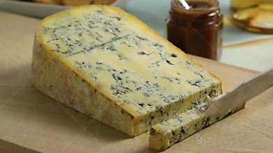 French cheese Bleu de Gex au lait cru close up