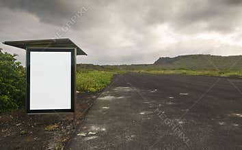 White Advertisement Sign into Road