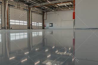 Epoxy and waxed flooring with colorful signage