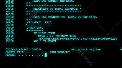 Hacker code running down a computer screen terminal