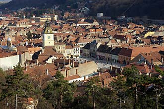 Council Square. Landscape of Brasov, landmark attraction in Romania