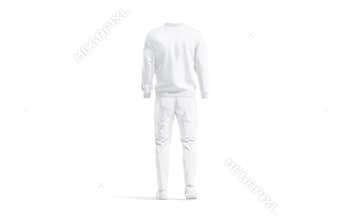 Blank white sport tracksuit with bomber, pants and sneakers mockup