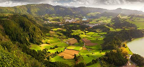 View to the Furnas city and valley