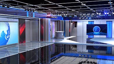 3D Virtual News Studio Background