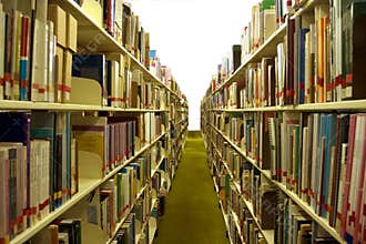 Library Aisle with Books