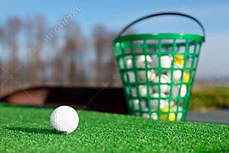 Golf ball on driving range