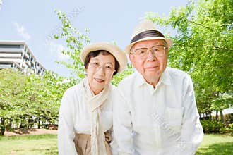 Asian elderly couple