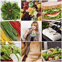 Healthy food collage