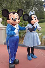 Mickey and Minnie Mouse in Disney World