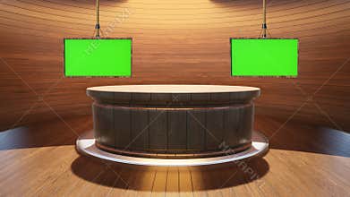 3D Virtual TV Studio News , TV On Wall.3D Virtual News Studio Background
