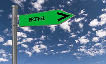 Brothel traffic sign
