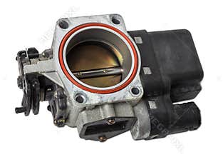 Car part engine throttle valve opened by the gas pedal to supply more air to the engine. Spare parts catalog for vehicles from the