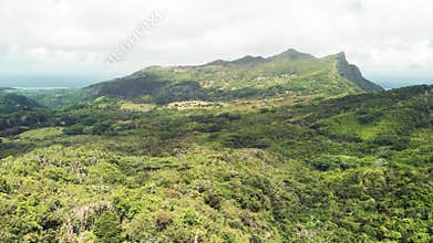 Amazing aerial view of Mauritius, Africa. Coastline and forest