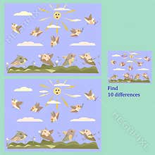 find 10 differences rebus for children under 6 years old according to the seasons