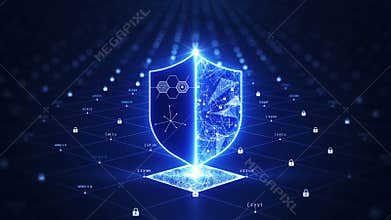 Data protection concept in privacy cybersecurity technology.