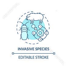 Invasive species turquoise concept icon