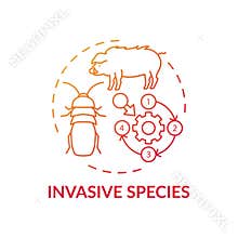 Invasive species red gradient concept icon