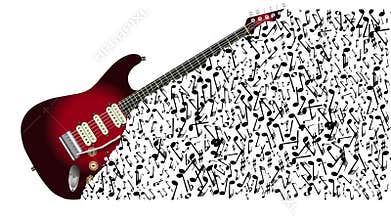 Floating Musical Guitar Notes