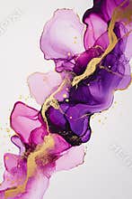 An abstract futuristic 3D design of swirls of pink paint isolated on a transparent background, generated by stock
