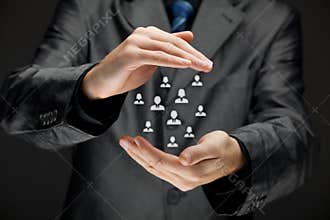 Customer insurance, care concept
