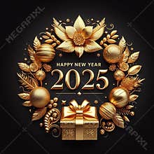 Happy new year 2025 celebration card