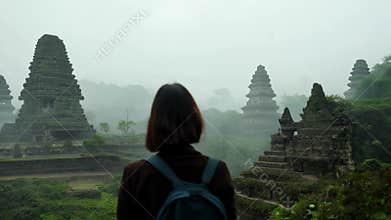 Female tourist in an Ancient city.