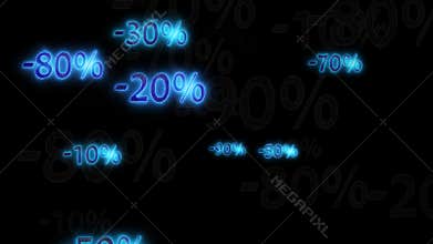 Alpha channel is included. Black Friday. Glow percentages. Greater discounts (dumping, %, percentages, purchase, sale).