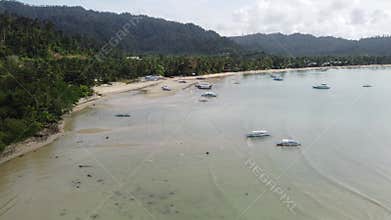 Philippine Paradise: Aerial Drone Views of Stunning Sunsets, Sunrises, and Tropical Beaches with Palm Trees