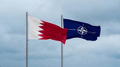 NATO and Bahrain flag