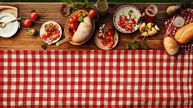summer tablecloth picnic food