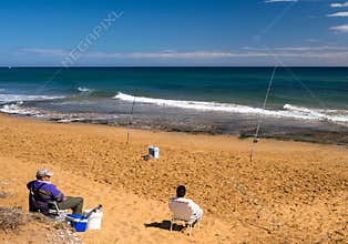 Fishermen on the Beach, Costa Calida, Spain