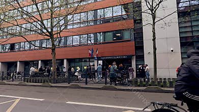 PARIS, FRANCE - APRIL 5, 2024. CNDA, Cour nationale du droit d'asile or French Court on Asylum Rights building