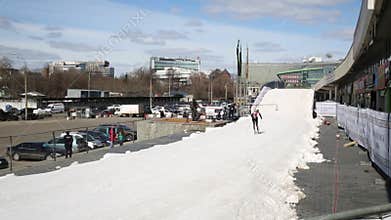 Skier on track at Race of Skiers Champions in