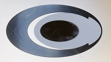 Animation of rotation of asymmetrical plastic elliptical shapes