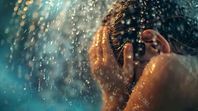 A person embracing the bracing feeling of the cold shower finding it theutic and energizing