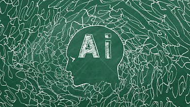 AI concept on a chalkboard