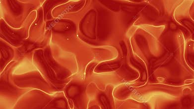 Deep orange background liquid with white particles, suitable for backgrounds