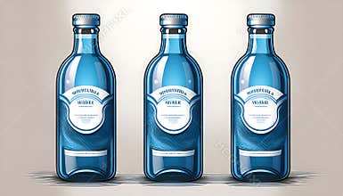 Packaging for mineral water bottles, label design
