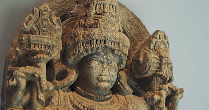 Close Up View On Statue Of Bhairava Or Frightful, Or Kala Bhairava, Is Shaivite And Vajrayana Deity Worshipped By Hindus
