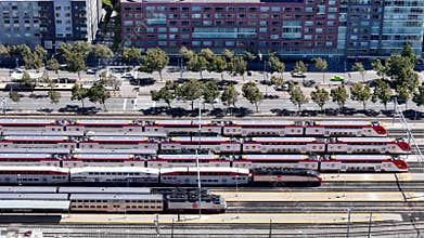 Telephoto Pan-Right View of Caltrain Station in San Francisco