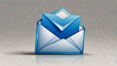 Blue envelope containing a letter is waiting to be opened