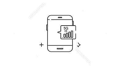 Smartphone displaying no signal and 5G notification
