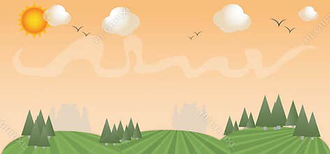 Spring Landscape Illustration