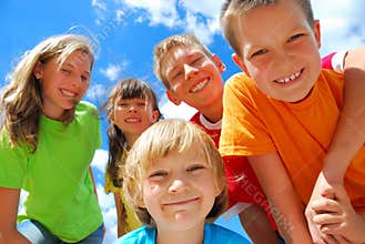 Smiling Children Outdoors