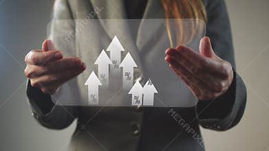 Cg footage on the topic of rising interest rates