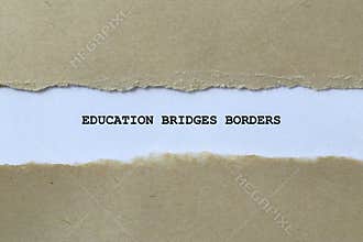 education bridges borders on white paper