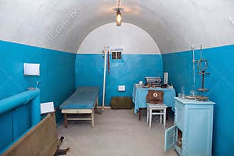 Old underground hospital in military soviet bunker