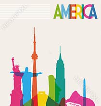 Monuments silhouette of America