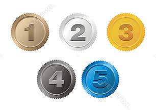 Set of 1,2,3,4,5 badge