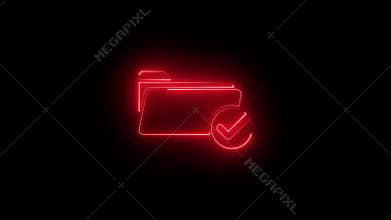 Neon glowing certified guarantee approval animation